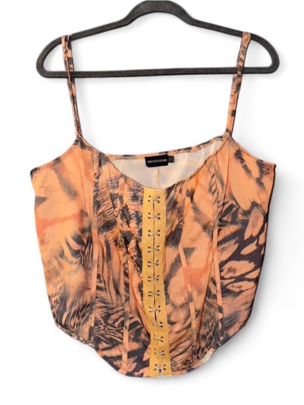 PrettyLittleThing multicoloured animal print corset top 🖤🐆